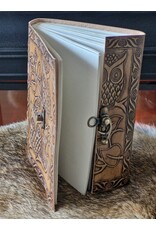 RK Handicrafts Miscellaneous - Leren Dagboek met Twee Reliëf Uilen