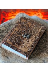 RK Handicrafts Miscellaneous - Leather Journal with Two Embossed Owls