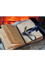 JM Handicrafts Miscellaneous - Leren Dagboek Bloemenreliëf en Vintage Sleutel  Donkerblauw