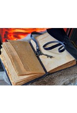 JM Handicrafts Miscellaneous -  Leather Journal Embossed Flowers & Key Vintage Dark blue