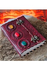 MITHD Miscellaneous - Leren Dagboek Met  Drie Stenen en Dubbele Sluiting