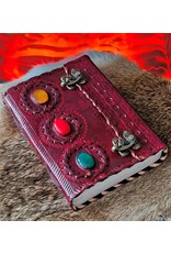 MITHD Miscellaneous - Leren Dagboek Met  Drie Stenen en Dubbele Sluiting