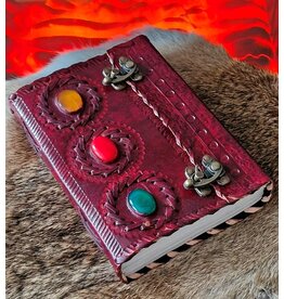 MITHD Leather Journal With Three Stones and Double Lock