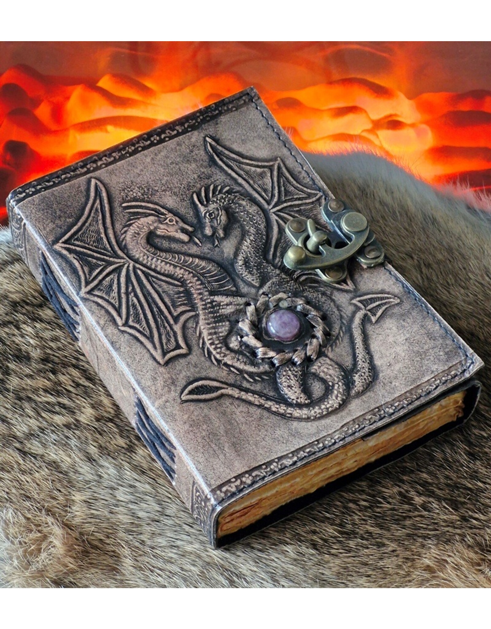 MITHD Miscellaneous - Draken Leren Dagboek met Slot Amethist