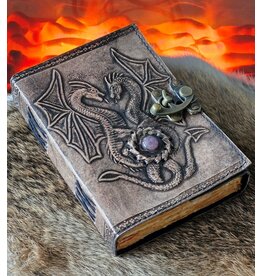 MITHD Draken Leren Dagboek met Slot Amethist