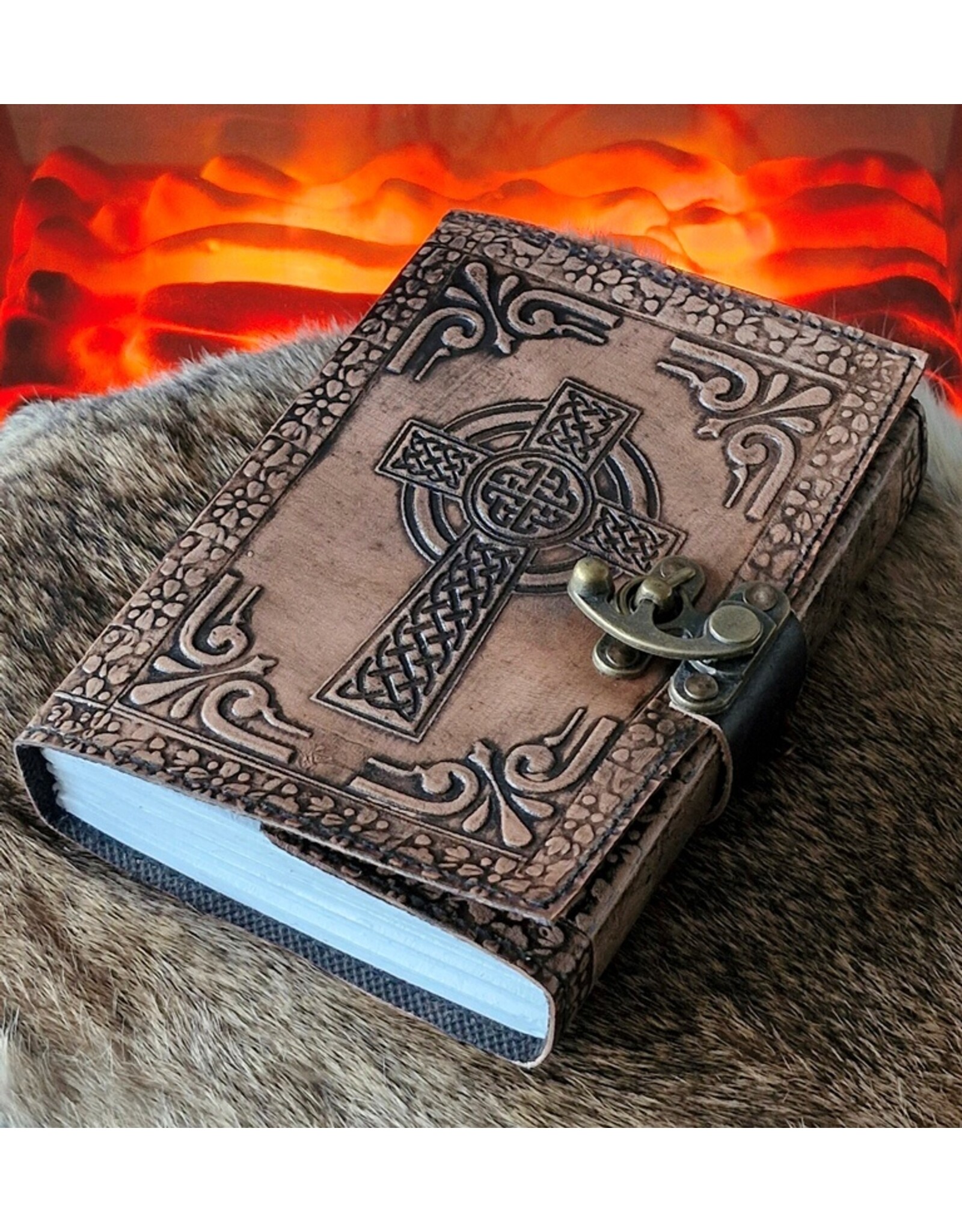 MITHD Miscellaneous - Keltisch Kruis Leren Dagboek  met slot