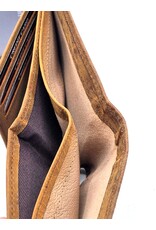 Leathe Fox Leren portemonnees - Leren Portemonnee met Tractor print bruin