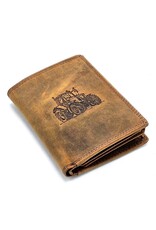 Leather Fox Leather wallets - Leather Wallet with Tractor print vertical