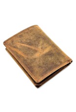 Leather Fox Leather wallets - Leather Wallet with Tractor print vertical