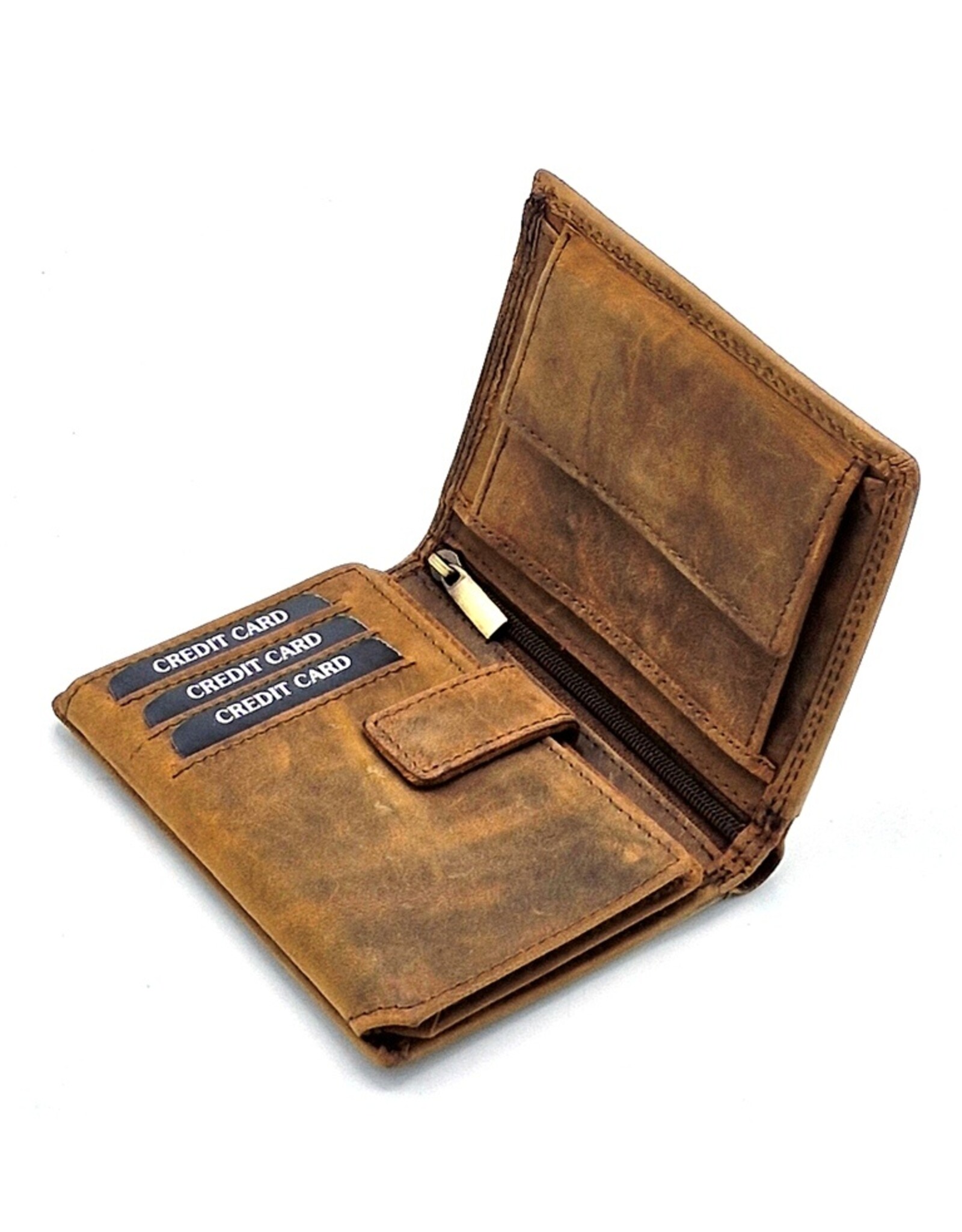 Leather Fox Leather wallets - Leather Wallet with Tractor print vertical