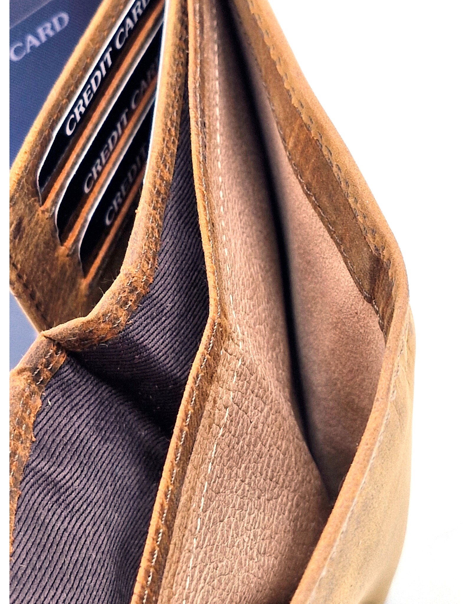 Leather Fox Leren portemonnees - Leren Portemonnee met Tractor print verticaal