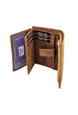 Leather Fox Leren portemonnees - Leren Portemonnee met Tractor print verticaal