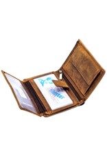 Leather Fox Leren portemonnees - Leren Portemonnee met Tractor print verticaal