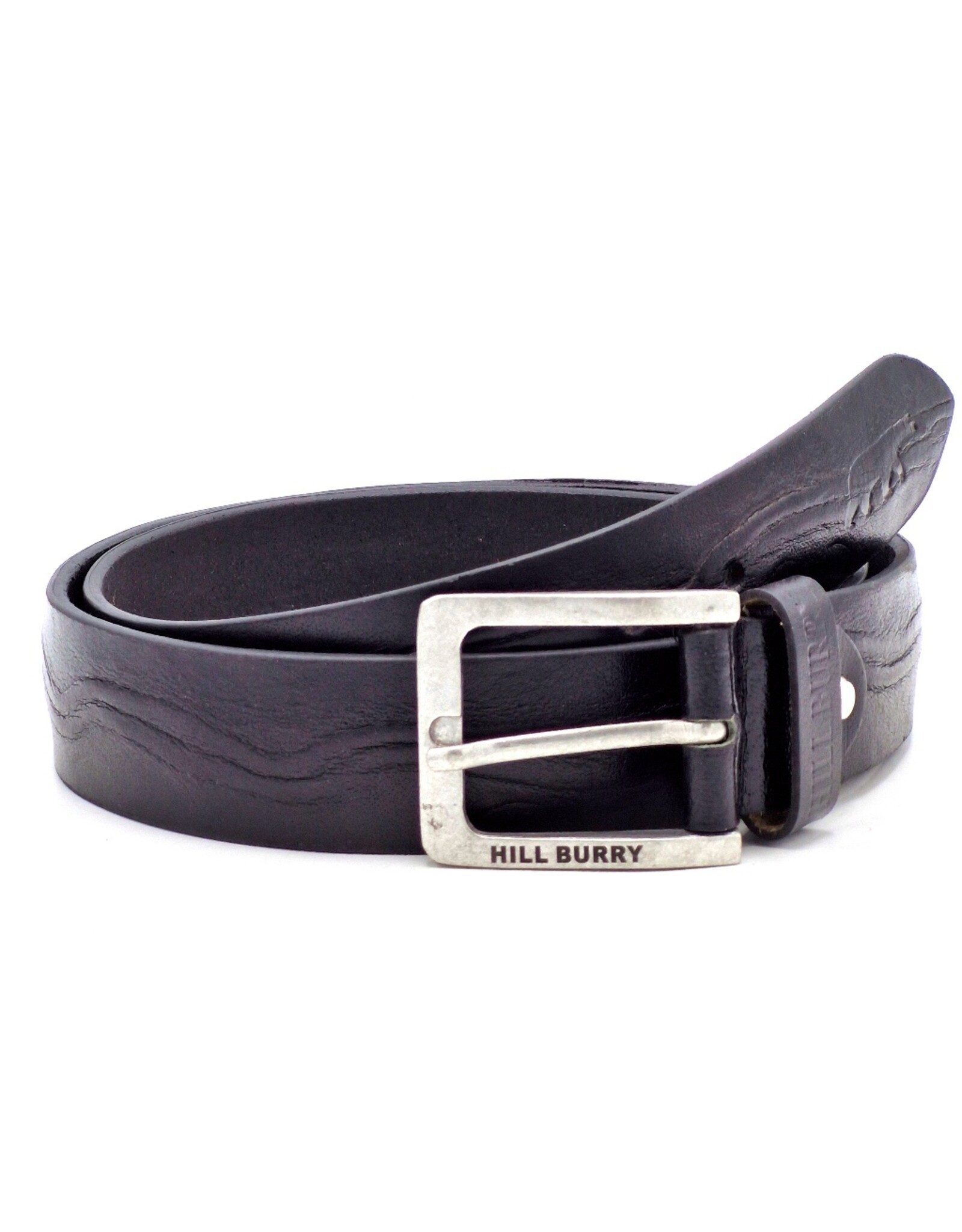 HillBurry Leather belts - HillBurry Leather belt  "Waves", solid leather black