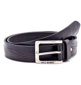 HillBurry HillBurry Leren riem  "Waves", massief leer zwart