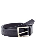 HillBurry Leren riemen - HillBurry Leren riem  "Waves", massief leer zwart