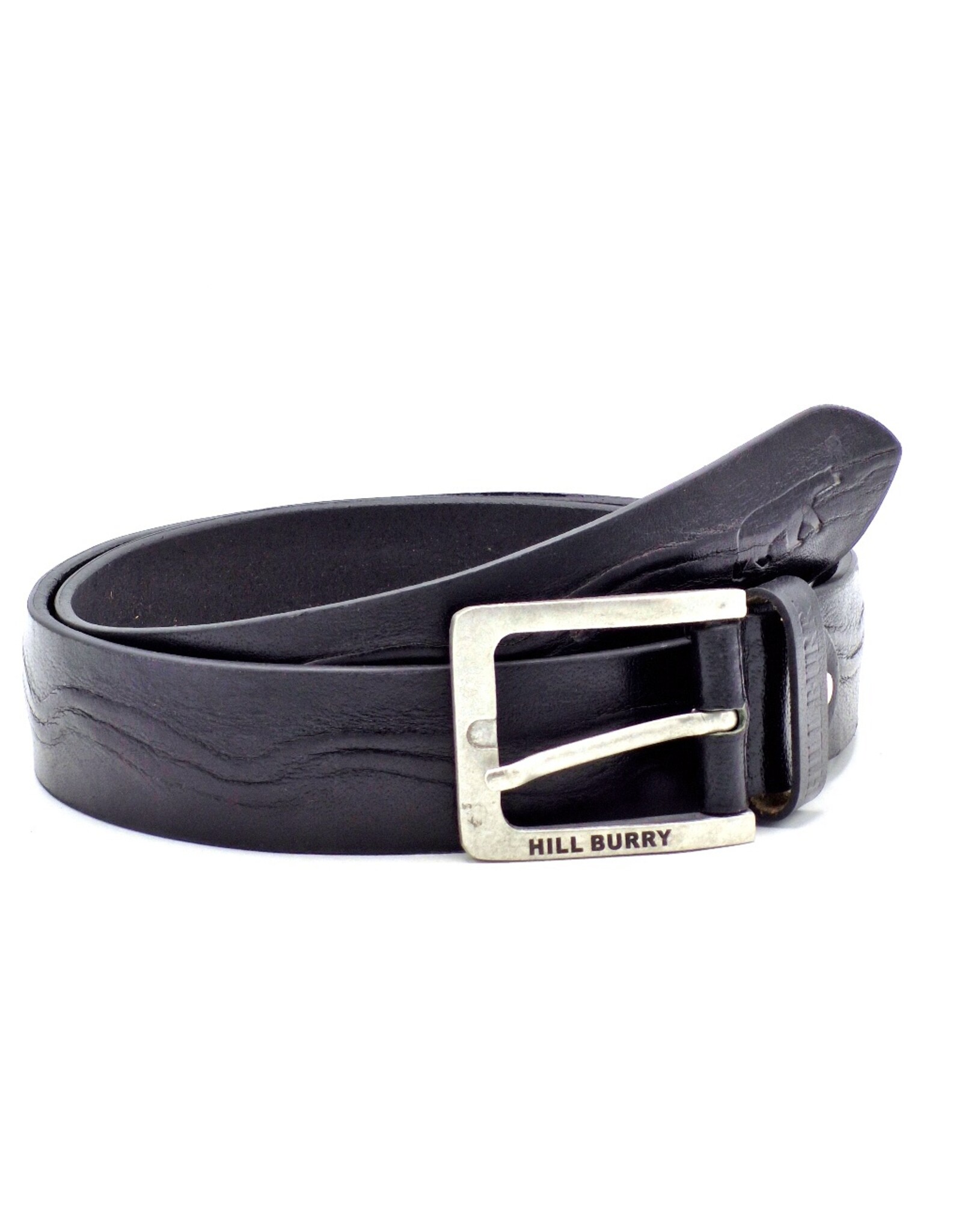 HillBurry Leather belts - HillBurry Leather belt  "Waves", solid leather black