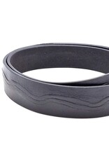 HillBurry Leren riemen - HillBurry Leren riem  "Waves", massief leer zwart
