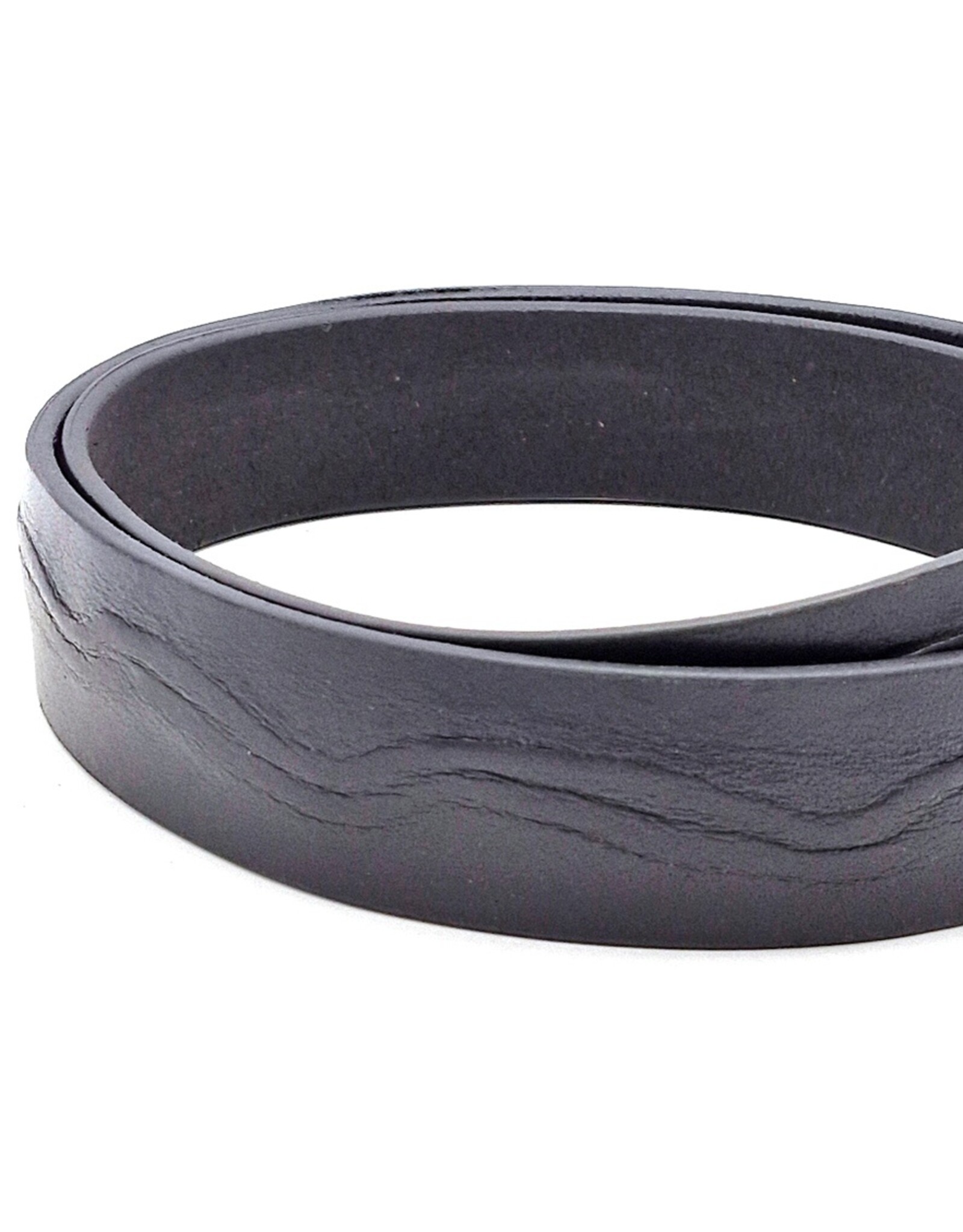 HillBurry Leren riemen - HillBurry Leren riem  "Waves", massief leer zwart