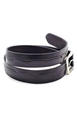 HillBurry Leather belts - HillBurry Leather belt  "Waves", solid leather black