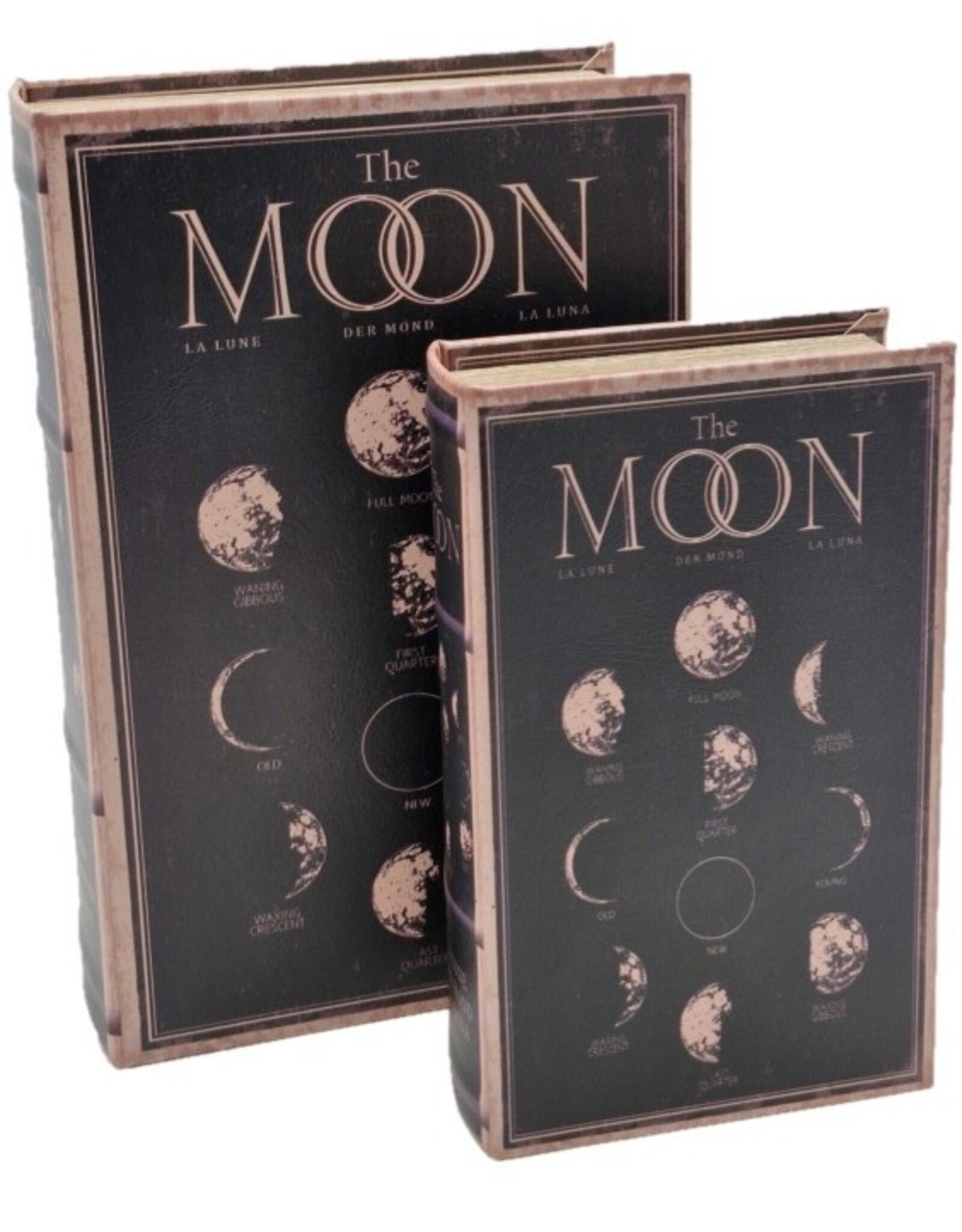 Trukado Giftware & Lifestyle - Opbergdoos Boek Maanfasen Set van 2-Medium