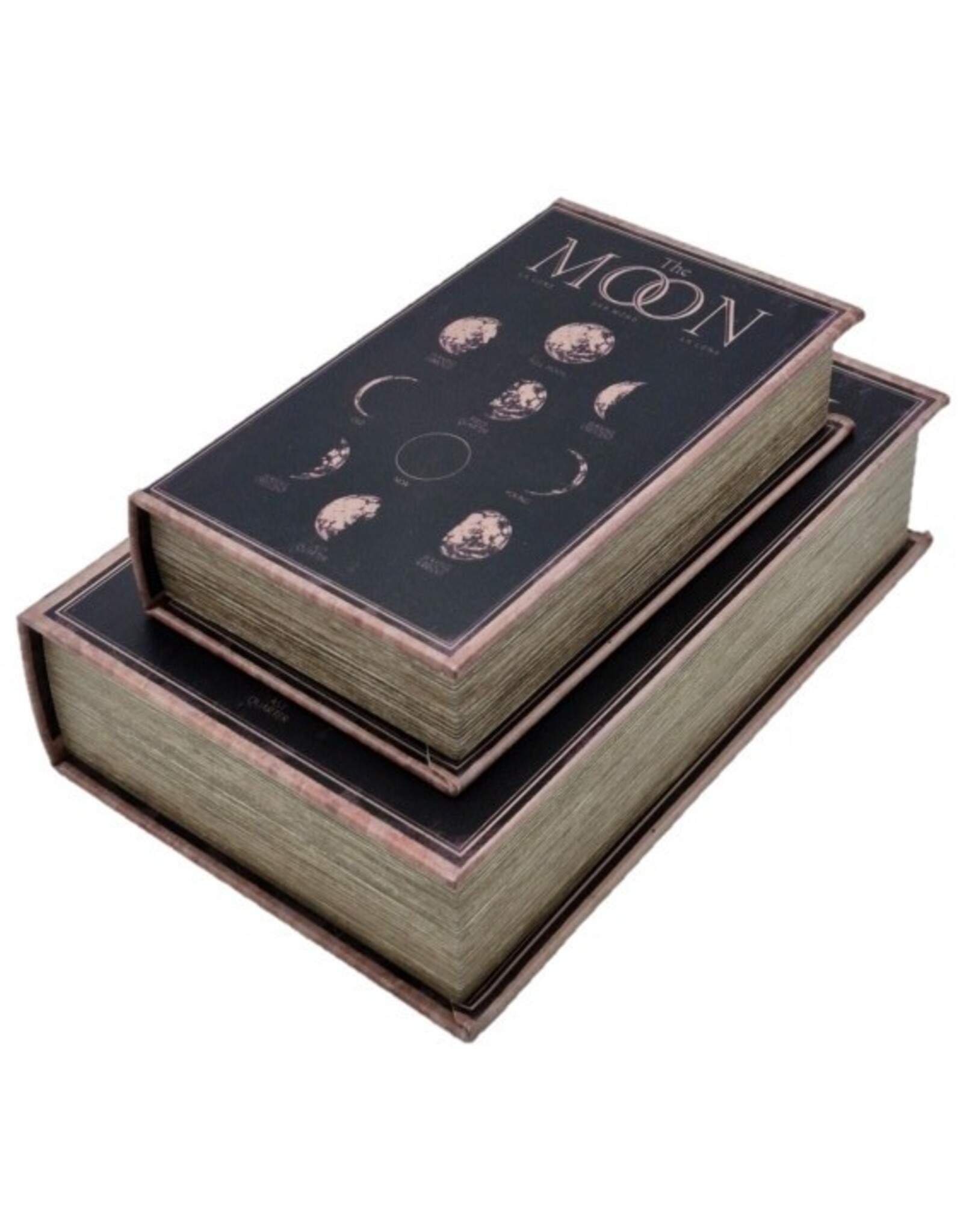 Trukado Giftware & Lifestyle - Opbergdoos Boek Maanfasen Set van 2-Medium