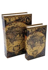 Trukado Giftware & Lifestyle - Storage box Book World Map Set of 2-M