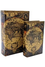 Trukado Giftware & Lifestyle - Storage box Book World Map Set of 2-M