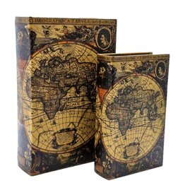 Trukado Storage box Book World Map Set of 2-M