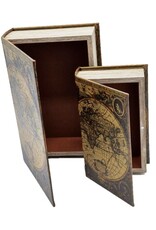 Trukado Giftware & Lifestyle - Opbergdoos Boek Wereldkaart Set van 2-M