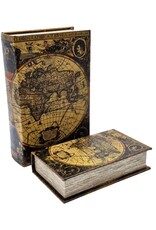 Trukado Giftware & Lifestyle - Storage box Book World Map Set of 2-M