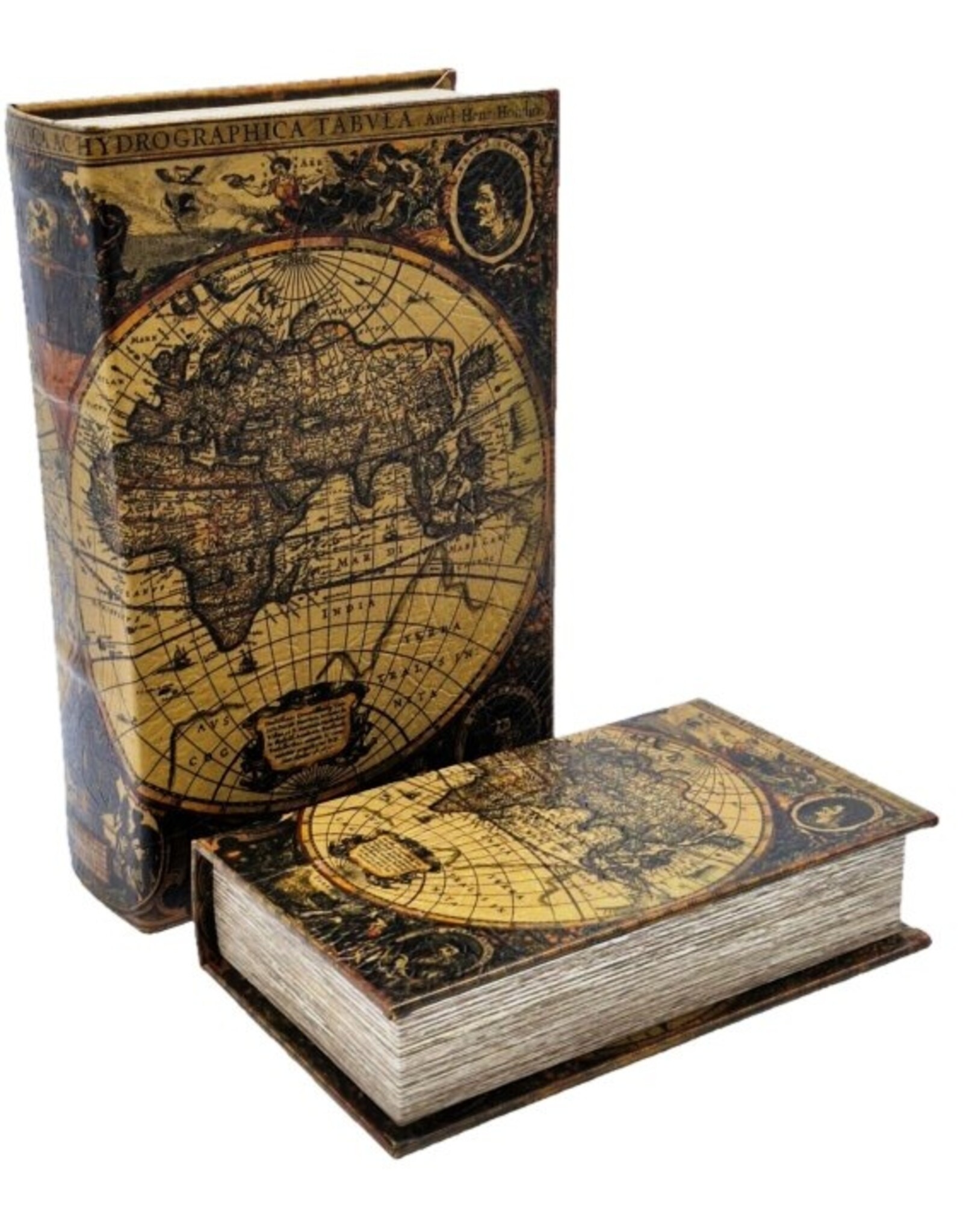Trukado Giftware & Lifestyle - Storage box Book World Map Set of 2-M