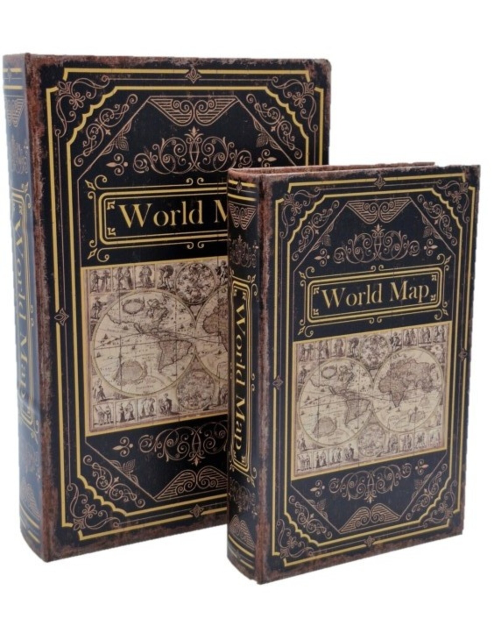 Trukado Giftware & Lifestyle - Opbergdoos Boek Wereldkaart Large Set