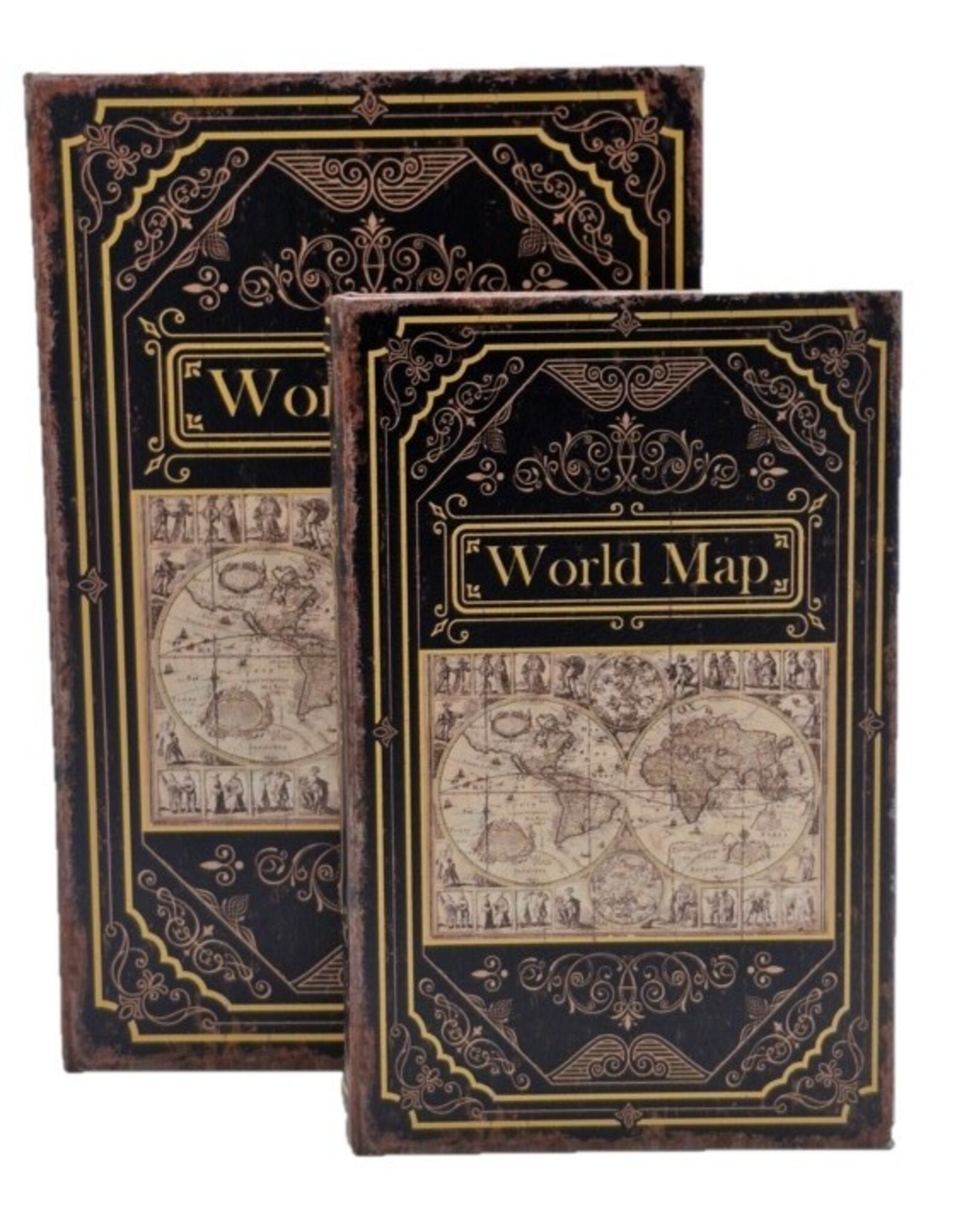 Trukado Giftware & Lifestyle - Storage box Book World Map Large Set