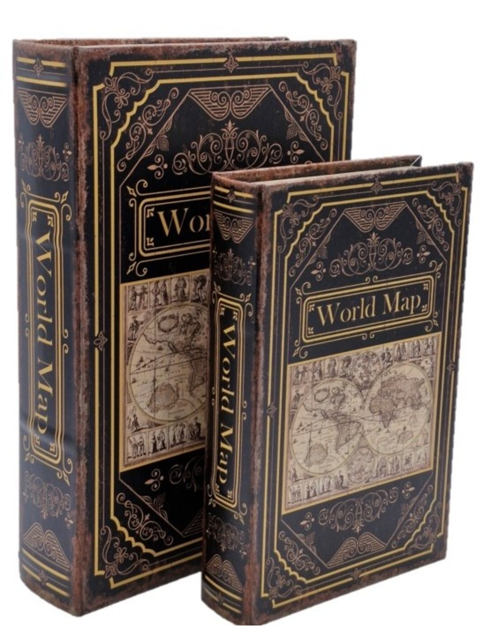 Trukado Giftware & Lifestyle - Storage box Book World Map Large Set