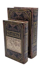 Trukado Giftware & Lifestyle - Storage box Book World Map Large Set
