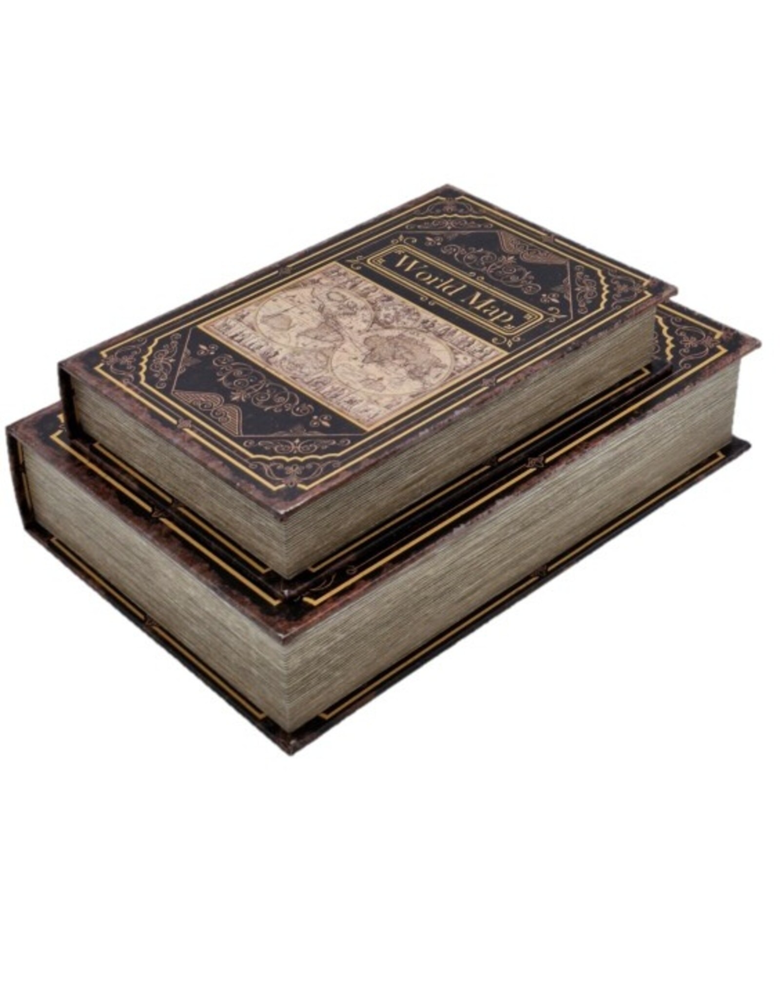 Trukado Giftware & Lifestyle - Storage box Book World Map Large Set