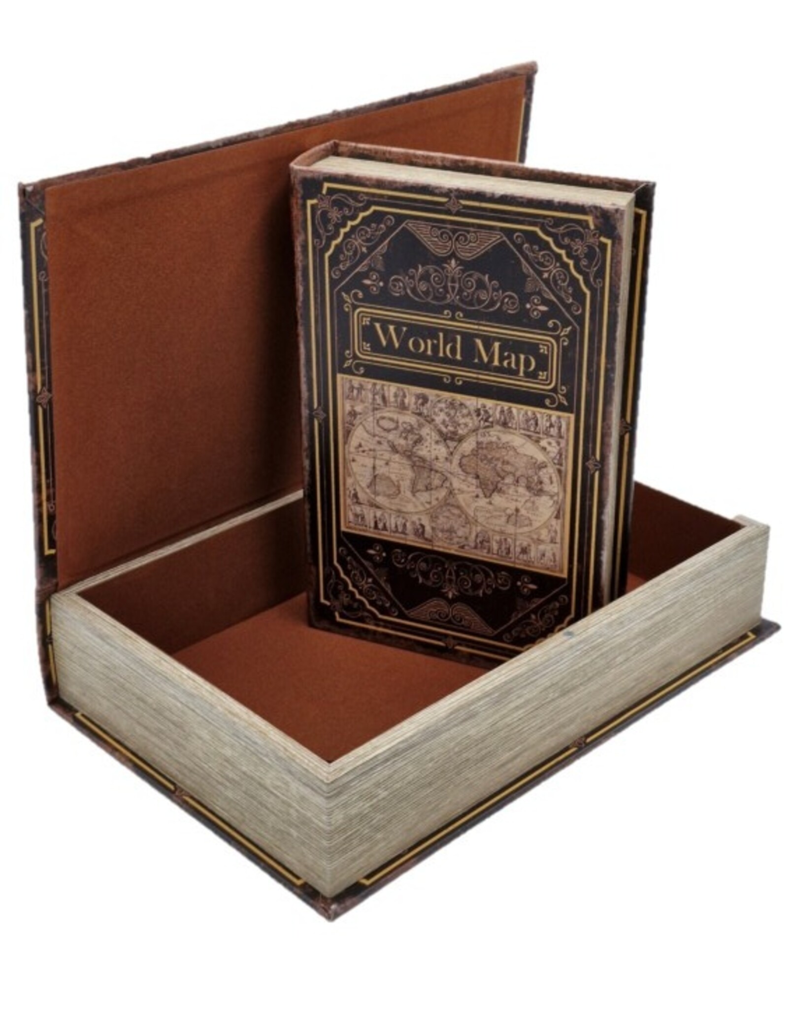Trukado Giftware & Lifestyle - Opbergdoos Boek Wereldkaart Large Set