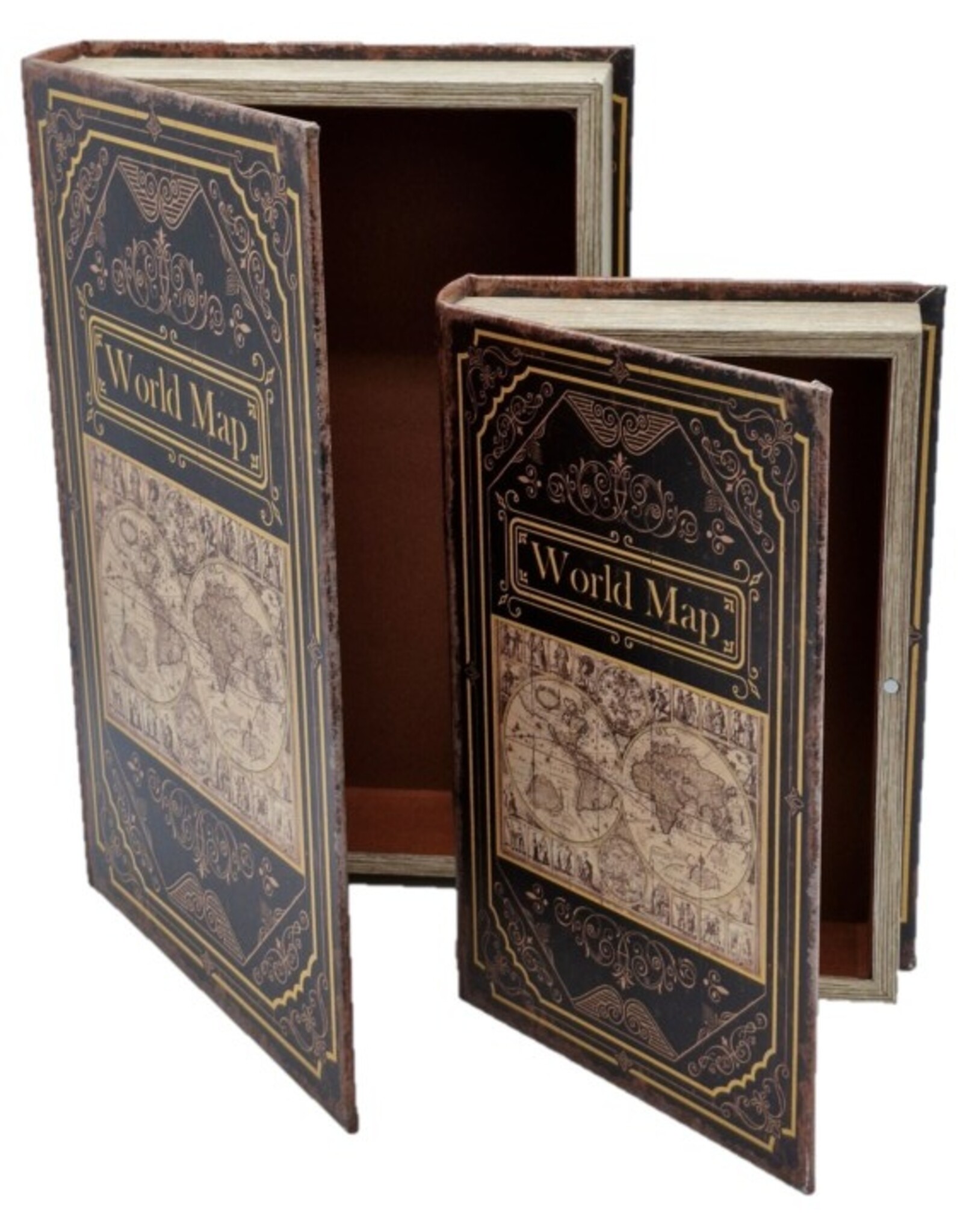 Trukado Giftware & Lifestyle - Opbergdoos Boek Wereldkaart Large Set