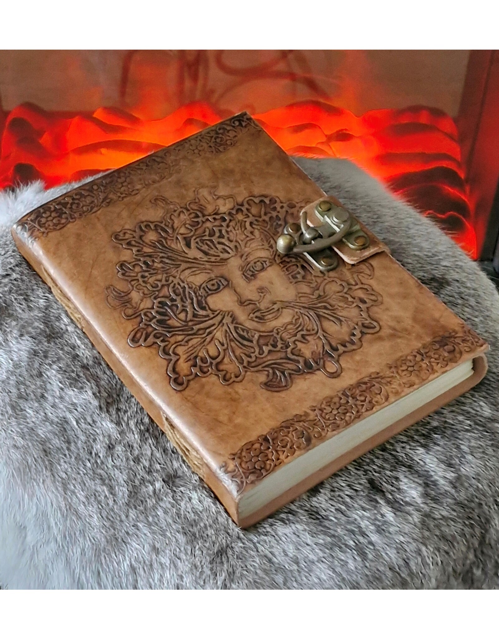 AWG Miscellaneous - Leather Notebook Greenman embossing 20cm x 15cm