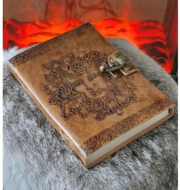 AWG Leather Notebook Greenman embossing 20x15cm
