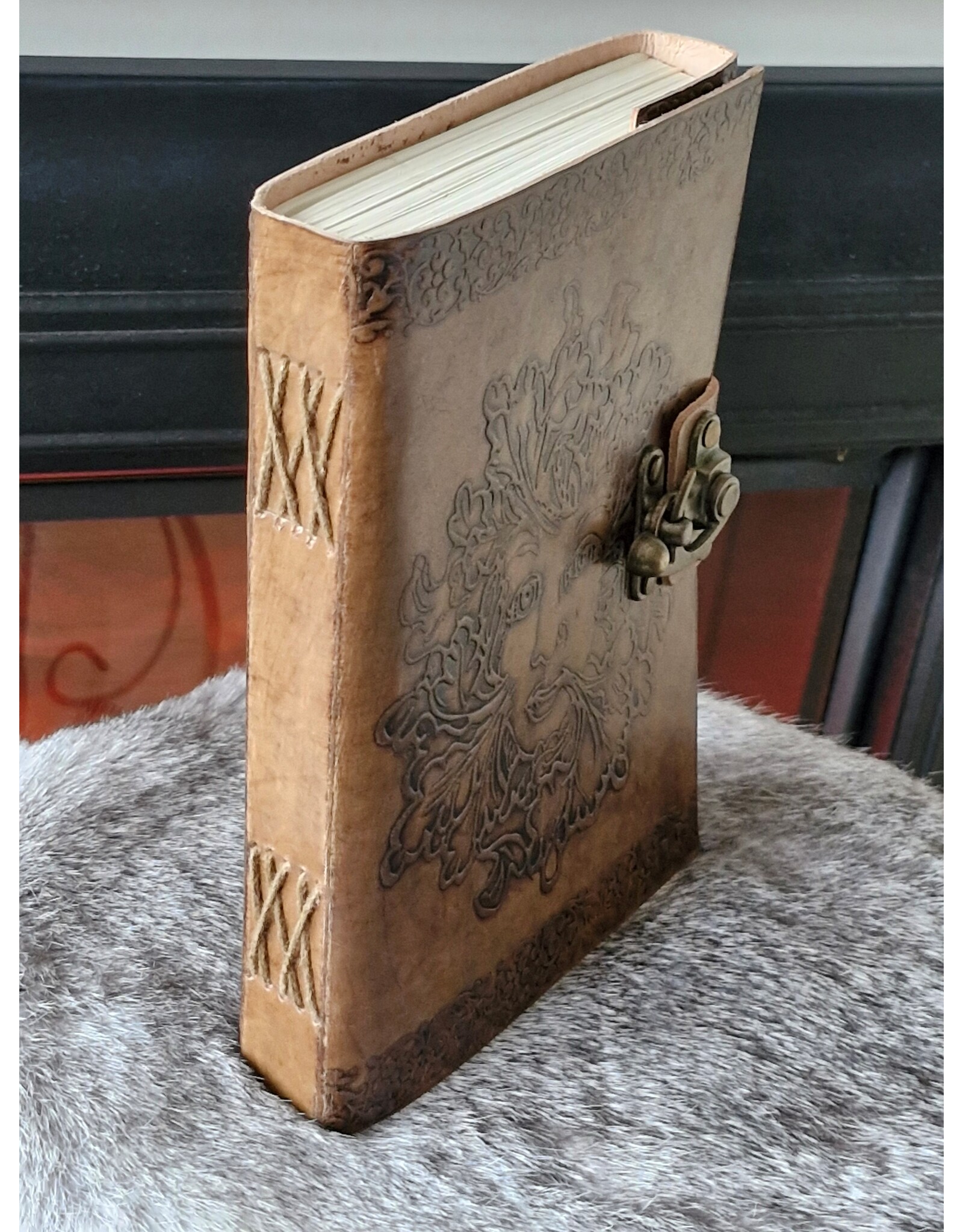 AWG Miscellaneous - Leather Notebook Greenman embossing 20cm x 15cm