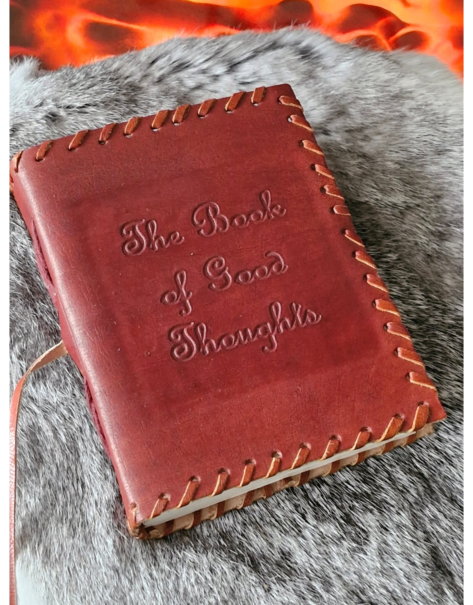 AWG Miscellaneous - Leather Notebook with wrap Book of Thoughts 15.5x11.5cm