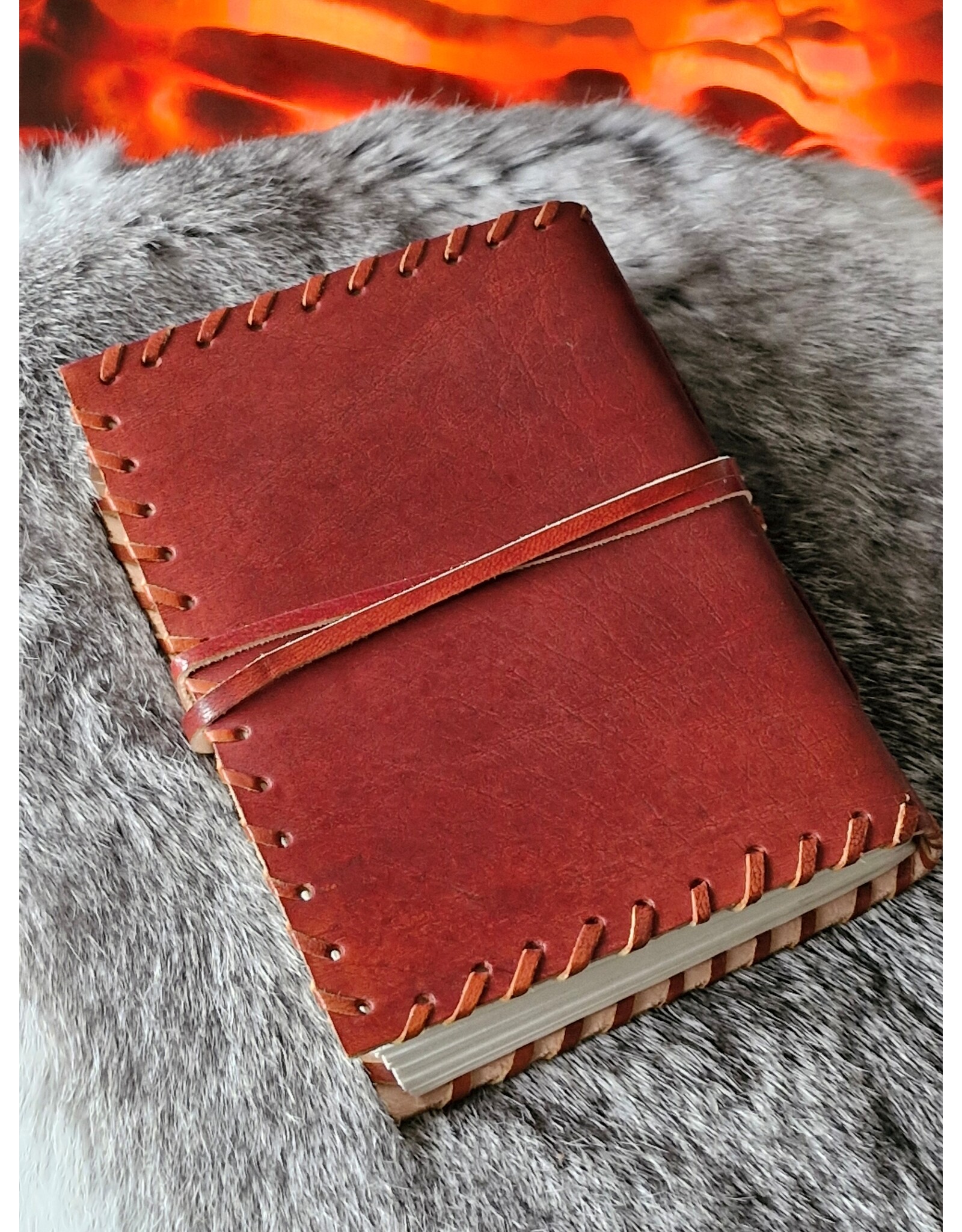 AWG Miscellaneous - Leren Wikkelnotitieboek Book of Thoughts 15,5x11,5cm