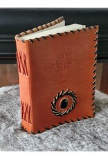 AWG Miscellaneous - Leren  Notitieboekje met Zwart Onyx & Kompas 17cm x 12 cm