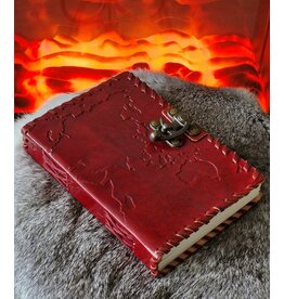 AWG Leather Notebook World Map 18x13cm