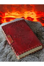 AWG Miscellaneous - Leren Notitieboek Wereldkaart 18x13cm