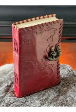 AWG Miscellaneous - Leren Notitieboek Wereldkaart 18x13cm