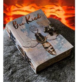 AWG Leather  Deckle-edge Notebook 'Bee Kind' 18x13cm