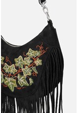 Restyle Fantasy tassen en portemonnees - Tas met Geborduurde Verstrengelde Wijnranken en Franjes
